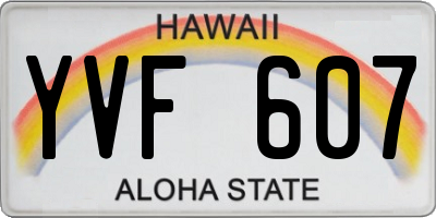 HI license plate YVF607
