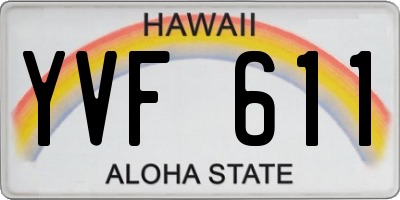 HI license plate YVF611