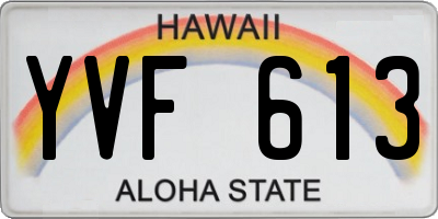 HI license plate YVF613