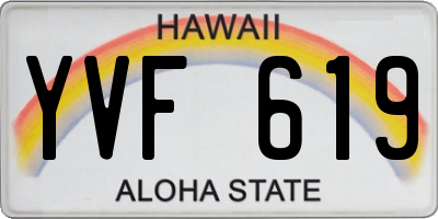 HI license plate YVF619