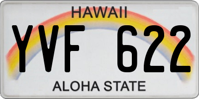 HI license plate YVF622