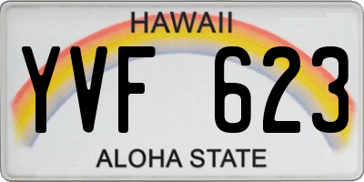 HI license plate YVF623