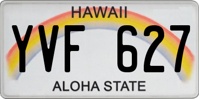 HI license plate YVF627