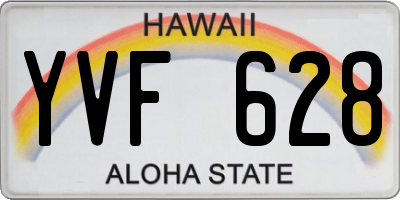 HI license plate YVF628