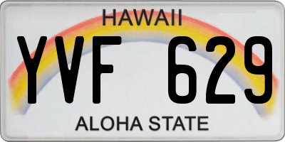HI license plate YVF629