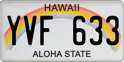 HI license plate YVF633
