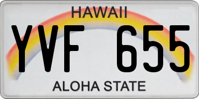 HI license plate YVF655