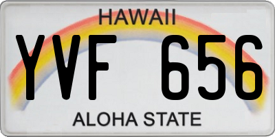 HI license plate YVF656