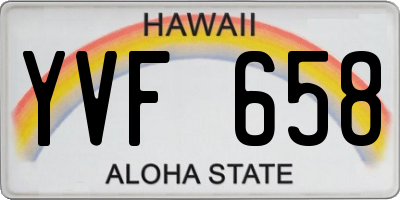HI license plate YVF658