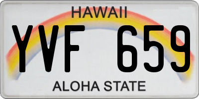 HI license plate YVF659