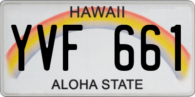 HI license plate YVF661