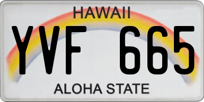 HI license plate YVF665