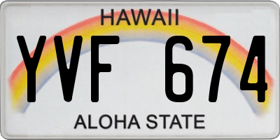 HI license plate YVF674