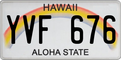 HI license plate YVF676
