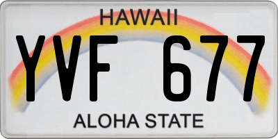HI license plate YVF677
