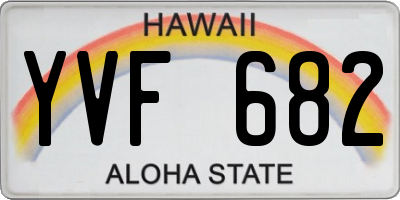 HI license plate YVF682
