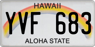 HI license plate YVF683