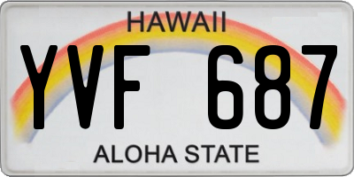 HI license plate YVF687