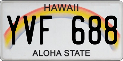 HI license plate YVF688
