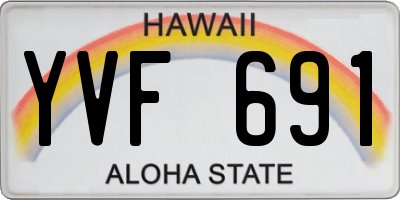 HI license plate YVF691