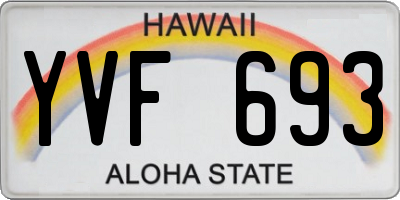 HI license plate YVF693