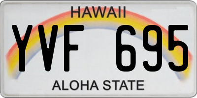 HI license plate YVF695