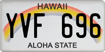 HI license plate YVF696