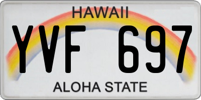 HI license plate YVF697