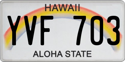 HI license plate YVF703