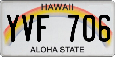 HI license plate YVF706