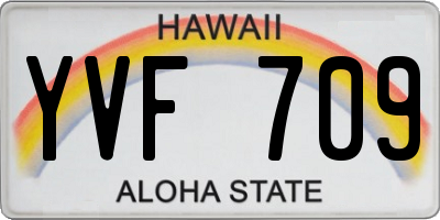 HI license plate YVF709