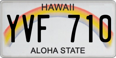 HI license plate YVF710