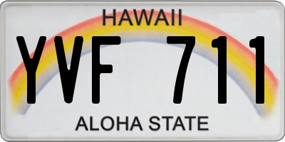 HI license plate YVF711