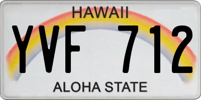 HI license plate YVF712