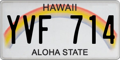 HI license plate YVF714