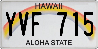 HI license plate YVF715