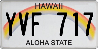 HI license plate YVF717