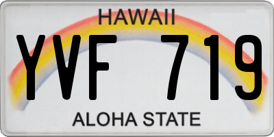 HI license plate YVF719