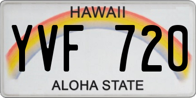 HI license plate YVF720