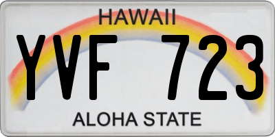 HI license plate YVF723
