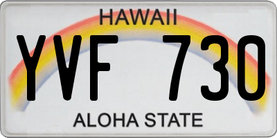 HI license plate YVF730