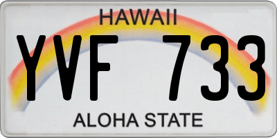 HI license plate YVF733