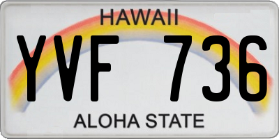 HI license plate YVF736