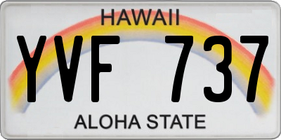 HI license plate YVF737