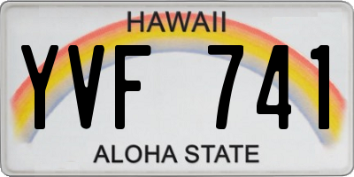 HI license plate YVF741