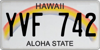 HI license plate YVF742