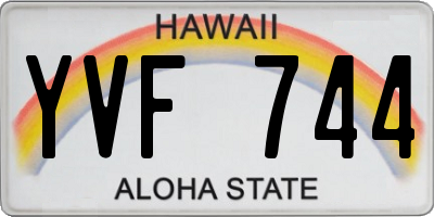 HI license plate YVF744