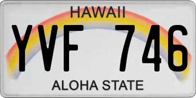 HI license plate YVF746