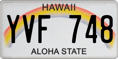 HI license plate YVF748
