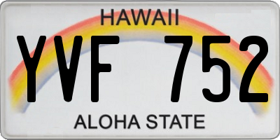 HI license plate YVF752